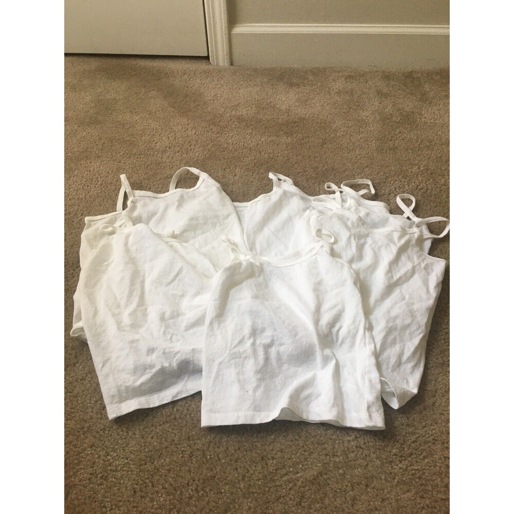 7pcs Hanes Toddler Girls Camisole Shirt Tops Tank Size 4T White